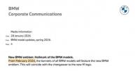 寶馬官宣：從2月起全系所有車型將會(huì)更換新車標(biāo)